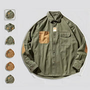 Men Washed Cotton Retro Shirt